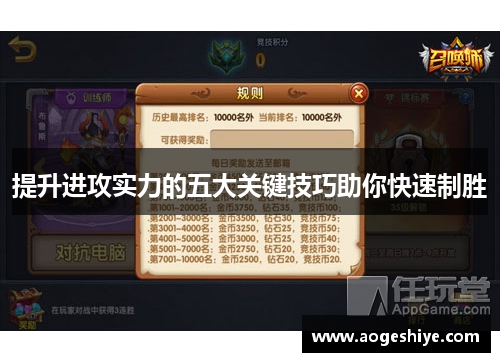 提升进攻实力的五大关键技巧助你快速制胜 提升进攻实力的五大关键技巧助你快速制胜